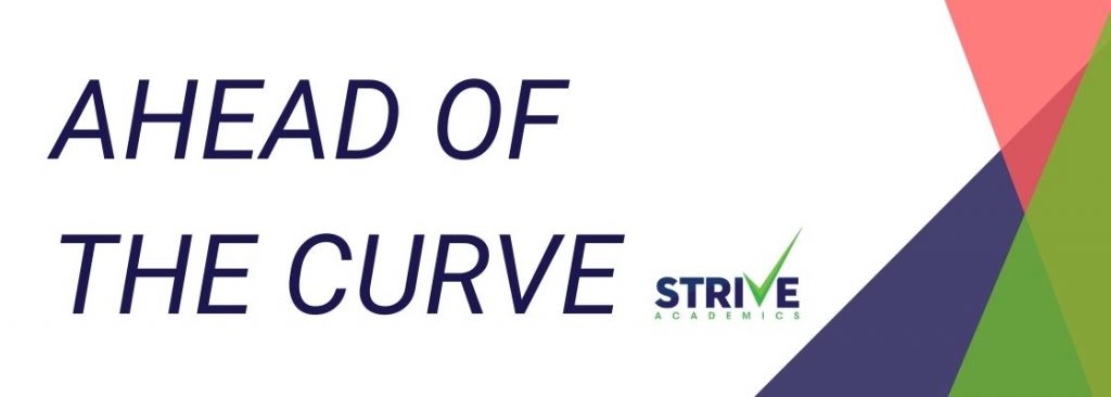 Strive Academics Tutoring AHEAD OF THE CURVE Newsletter Banner